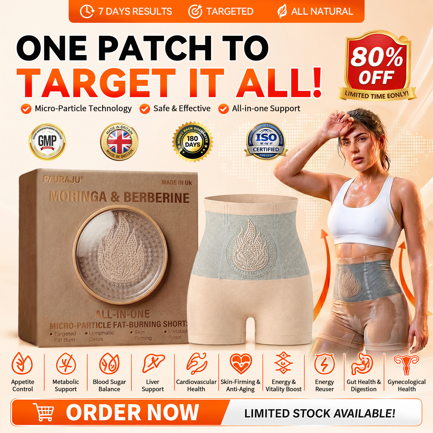 模板图版PAURAJU® 30-Min All-in-One Micro-Particle Fat-Burning Shorts✅Ignites deep microcirculation to melt fat, flush toxins, and reverse metabolic aging. 英国